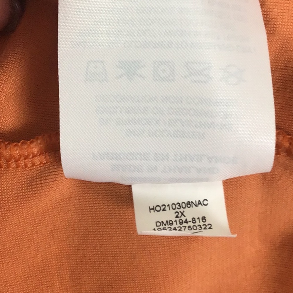 Nike Air All Over Logo 1/4 Zip Velour Long Sleeve Top Size 2X Spice Orange - Picture 11 of 14